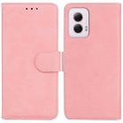 For Motorola Moto G Power 5G 2024 Skin Feel Pure Color Flip Leather Phone Case(Pink) - 1
