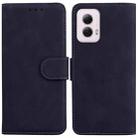 For Motorola Moto G Power 5G 2024 Skin Feel Pure Color Flip Leather Phone Case(Black) - 1