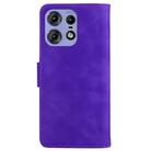 For Motorola Edge 50 Pro Skin Feel Pure Color Flip Leather Phone Case(Purple) - 3