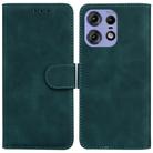 For Motorola Edge 50 Pro Skin Feel Pure Color Flip Leather Phone Case(Green) - 1