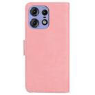 For Motorola Edge 50 Pro Skin Feel Pure Color Flip Leather Phone Case(Pink) - 3