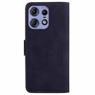 For Motorola Edge 50 Pro Skin Feel Pure Color Flip Leather Phone Case(Black) - 3