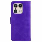 For Motorola Edge 50 Ultra Skin Feel Pure Color Flip Leather Phone Case(Purple) - 3