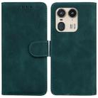 For Motorola Edge 50 Ultra Skin Feel Pure Color Flip Leather Phone Case(Green) - 1