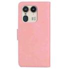 For Motorola Edge 50 Ultra Skin Feel Pure Color Flip Leather Phone Case(Pink) - 3