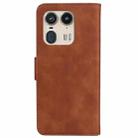 For Motorola Edge 50 Ultra Skin Feel Pure Color Flip Leather Phone Case(Brown) - 3