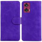 For Motorola Edge 50 Fusion Skin Feel Pure Color Flip Leather Phone Case(Purple) - 1