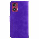 For Motorola Edge 50 Fusion Skin Feel Pure Color Flip Leather Phone Case(Purple) - 3