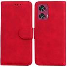 For Motorola Edge 50 Fusion Skin Feel Pure Color Flip Leather Phone Case(Red) - 1