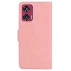 For Motorola Edge 50 Fusion Skin Feel Pure Color Flip Leather Phone Case(Pink) - 3