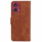 For Motorola Edge 50 Fusion Skin Feel Pure Color Flip Leather Phone Case(Brown) - 3