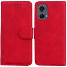 For Motorola Edge 2024 Skin Feel Pure Color Flip Leather Phone Case(Red) - 1