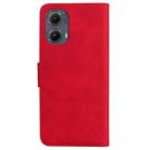 For Motorola Edge 2024 Skin Feel Pure Color Flip Leather Phone Case(Red) - 3