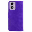 For Motorola Moto G04s / Moto E14 Skin Feel Pure Color Flip Leather Phone Case(Purple) - 3