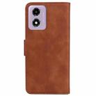 For Motorola Moto G04s / Moto E14 Skin Feel Pure Color Flip Leather Phone Case(Brown) - 3