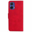 For Motorola Moto G85 Skin Feel Pure Color Flip Leather Phone Case(Red) - 3