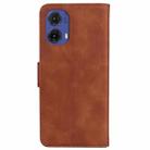 For Motorola Moto G85 Skin Feel Pure Color Flip Leather Phone Case(Brown) - 3