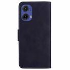 For Motorola Moto G85 Skin Feel Pure Color Flip Leather Phone Case(Black) - 3