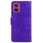 For Motorola Moto G55 Skin Feel Pure Color Flip Leather Phone Case(Purple) - 3