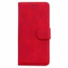 For Motorola Moto G55 Skin Feel Pure Color Flip Leather Phone Case(Red) - 2