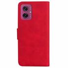 For Motorola Moto G55 Skin Feel Pure Color Flip Leather Phone Case(Red) - 3