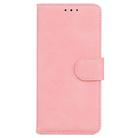 For Motorola Moto G55 Skin Feel Pure Color Flip Leather Phone Case(Pink) - 2