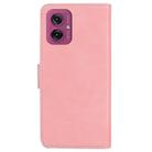 For Motorola Moto G55 Skin Feel Pure Color Flip Leather Phone Case(Pink) - 3