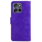 For Motorola Edge 50 Neo 5G Global Skin Feel Pure Color Flip Leather Phone Case(Purple) - 3