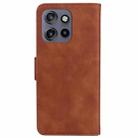 For Motorola Edge 50 Neo 5G Global Skin Feel Pure Color Flip Leather Phone Case(Brown) - 3