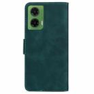 For Motorola Moto G35 Skin Feel Pure Color Flip Leather Phone Case(Green) - 3