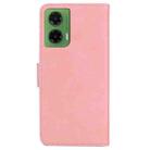 For Motorola Moto G35 Skin Feel Pure Color Flip Leather Phone Case(Pink) - 3