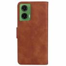 For Motorola Moto G35 Skin Feel Pure Color Flip Leather Phone Case(Brown) - 3