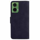 For Motorola Moto G35 Skin Feel Pure Color Flip Leather Phone Case(Black) - 3