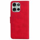 For Motorola Moto G75 5G Skin Feel Pure Color Flip Leather Phone Case(Red) - 3