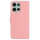 For Motorola Moto G75 5G Skin Feel Pure Color Flip Leather Phone Case(Pink) - 3