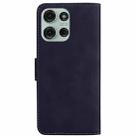 For Motorola Moto G75 5G Skin Feel Pure Color Flip Leather Phone Case(Black) - 3