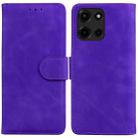 For Motorola Moto G 5G 2025 Skin Feel Pure Color Flip Leather Phone Case(Purple) - 1