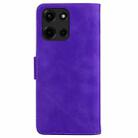 For Motorola Moto G 5G 2025 Skin Feel Pure Color Flip Leather Phone Case(Purple) - 3