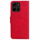 For Motorola Moto G 5G 2025 Skin Feel Pure Color Flip Leather Phone Case(Red) - 3