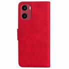 For Motorola Moto G05 / E15 Skin Feel Pure Color Flip Leather Phone Case(Red) - 3