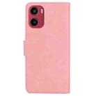 For Motorola Moto G05 / E15 Skin Feel Pure Color Flip Leather Phone Case(Pink) - 3