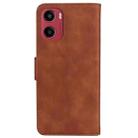 For Motorola Moto G05 / E15 Skin Feel Pure Color Flip Leather Phone Case(Brown) - 3