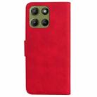 For Motorola Moto G15 Skin Feel Pure Color Flip Leather Phone Case(Red) - 3