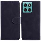 For Motorola Edge 60 Fusion / Edge 5G 2025 Skin Feel Pure Color Flip Leather Phone Case(Black) - 1