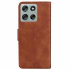 For Motorola Moto G56 5G / G66j 5G / G66y 5G Skin Feel Pure Color Flip Leather Phone Case(Brown) - 3