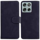 For Motorola Moto G56 5G / G66j 5G / G66y 5G Skin Feel Pure Color Flip Leather Phone Case(Black) - 1