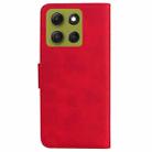 For Motorola Moto G86 5G Skin Feel Pure Color Flip Leather Phone Case(Red) - 3