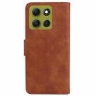 For Motorola Moto G86 5G Skin Feel Pure Color Flip Leather Phone Case(Brown) - 3