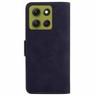 For Motorola Moto G86 5G Skin Feel Pure Color Flip Leather Phone Case(Black) - 3