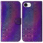 For iPhone SE 2024 Colorful Magnetic Buckle Leather Phone Case(Purple) - 1